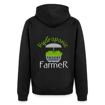 Hydrophonie Agriculteur Horticulture Agriculture - Veste à capuche bio Premium Unisexe - noir - Dos - Nico (187cm)