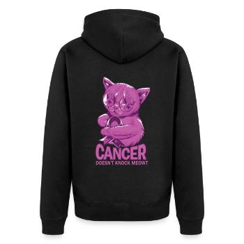Cancer defeats testicular cancer - Unisex Premium Organic Zip Hoodie - black - Back - Nico (187cm)