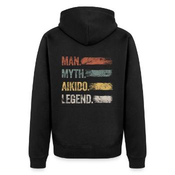 The Aikido Legend Retro Martial Arts Aikido Homme - Veste à capuche bio Premium Unisexe - noir - Dos - Nico (187cm)