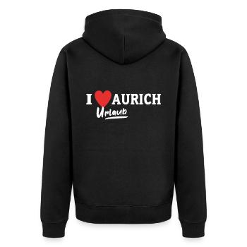 Zinnowitz Fahrrad Zinnowitzer Radfahrer - Unisex Premium Bio Zip Hoodie - Schwarz - Hinten - Nico (187cm)