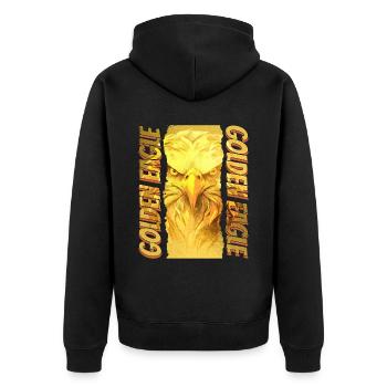 Eagle Head Gold Bird of Prey Bird Animal Nature - Veste à capuche bio Premium Unisexe - noir - Dos - Nico (187cm)