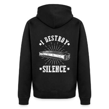 Französische Harfinisten und Harmonikaspieler - Unisex Premium Bio Zip Hoodie - Schwarz - Hinten - Nico (187cm)