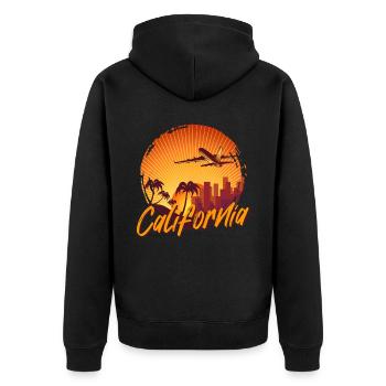 Californie - Veste à capuche bio Premium Unisexe - noir - Dos - Nico (187cm)