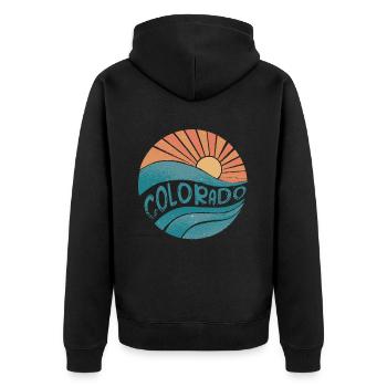 colorado - Unisex Premium Bio Zip Hoodie - Schwarz - Hinten - Nico (187cm)