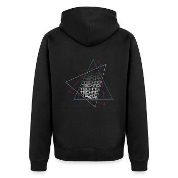 Techno - Unisex Premium Bio Zip Hoodie - Schwarz - Hinten - Nico (187cm)