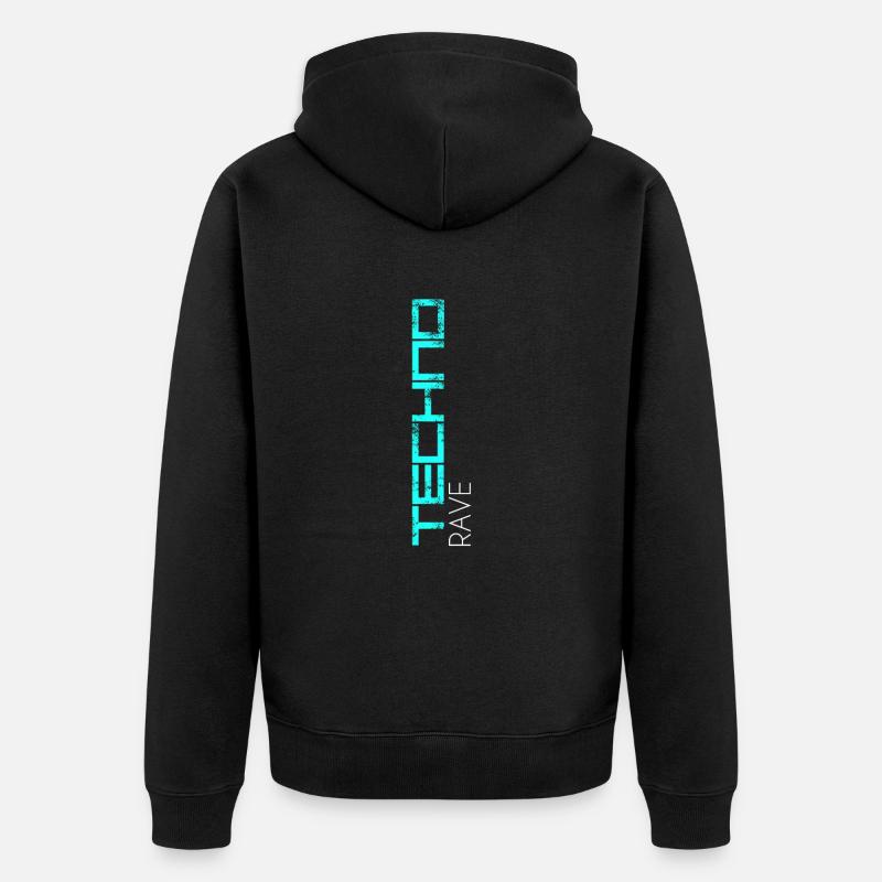 Techno Rave - Veste à capuche bio Premium Unisexe - noir