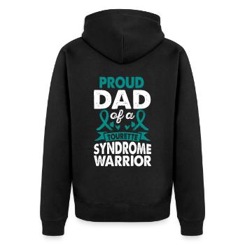Vater Des Tourette-syndroms Warrior Awareness - Unisex Premium Bio Zip Hoodie - Schwarz - Hinten - Nico (187cm)