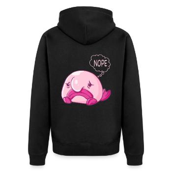 Costume de Blobfish - Visage de poisson Blob laid - - Veste à capuche bio Premium Unisexe - noir - Dos - Nico (187cm)