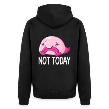 Costume de Blobfish - Visage de poisson Blob laid - - Veste à capuche bio Premium Unisexe - noir - Dos - Nico (187cm)
