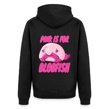 Costume de Blobfish - Visage de poisson Blob laid - - Veste à capuche bio Premium Unisexe - noir - Dos - Nico (187cm)