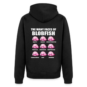 Costume de Blobfish - Visage de poisson Blob laid - - Veste à capuche bio Premium Unisexe - noir - Dos - Nico (187cm)