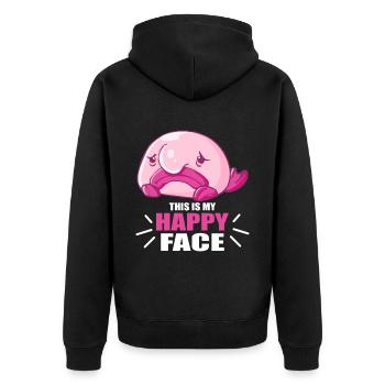 Costume de Blobfish - Visage de poisson Blob laid - - Veste à capuche bio Premium Unisexe - noir - Dos - Nico (187cm)