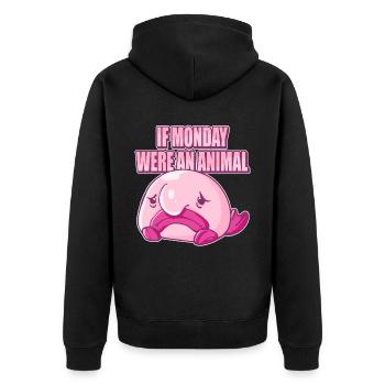 Costume de Blobfish - Visage de poisson Blob laid - - Veste à capuche bio Premium Unisexe - noir - Dos - Nico (187cm)