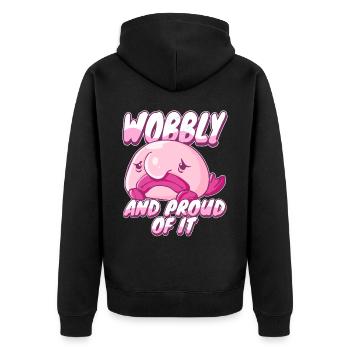 Costume de Blobfish - Visage de poisson Blob laid - - Veste à capuche bio Premium Unisexe - noir - Dos - Nico (187cm)