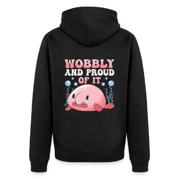 Costume de Blobfish - Visage de poisson Blob laid - - Veste à capuche bio Premium Unisexe - noir - Dos - Nico (187cm)