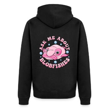 Costume de Blobfish - Visage de poisson Blob laid - - Veste à capuche bio Premium Unisexe - noir - Dos - Nico (187cm)
