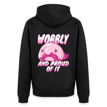 Costume de Blobfish - Visage de poisson Blob laid - - Veste à capuche bio Premium Unisexe - noir - Dos - Nico (187cm)
