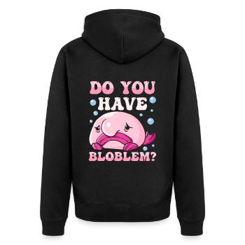 Costume de Blobfish - Visage de poisson Blob laid - - Veste à capuche bio Premium Unisexe - noir - Dos - Nico (187cm)