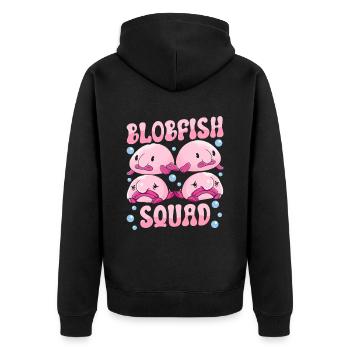 Costume de Blobfish - Visage de poisson Blob laid - - Veste à capuche bio Premium Unisexe - noir - Dos - Nico (187cm)