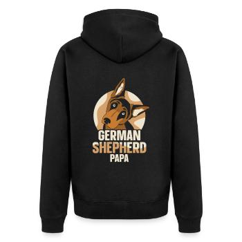 Deutscher Schäferhund Papa Liebhaber Süß Haustier - Unisex Premium Bio Zip Hoodie - Schwarz - Hinten - Nico (187cm)