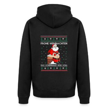 Le Père Noël fait caca dans la cheminée - Veste à capuche bio Premium Unisexe - noir - Dos - Nico (187cm)