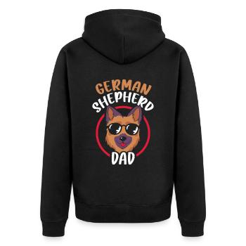 Deutscher Schäferhund Papa Haustier Liebhaber Süß - Unisex Premium Bio Zip Hoodie - Schwarz - Hinten - Nico (187cm)