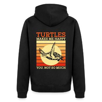 Tortue de mer Tortue Rétro Vintage - Veste à capuche bio Premium Unisexe - noir - Dos - Nico (187cm)