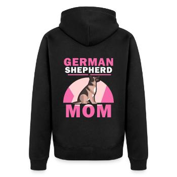 German Shepherd Mom Lover Pet Cute - Unisex Premium Organic Zip Hoodie - black - Back - Nico (187cm)