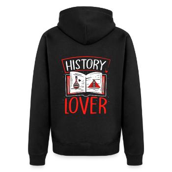 History Lover Profession Historian History - Unisex Premium Organic Zip Hoodie - black - Back - Nico (187cm)