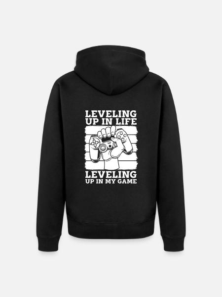 Gamer Gaming Controller - Unisex Premium Organic Zip Hoodie - black