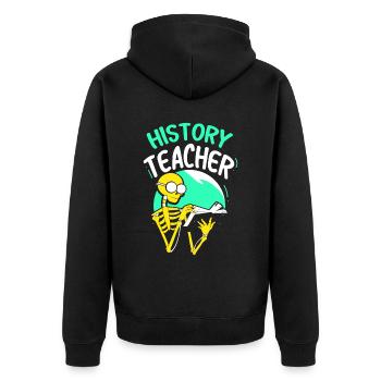 Professeur d’histoire Professeur d’histoire Profession de professeur - Veste à capuche bio Premium Unisexe - noir - Dos - Nico (187cm)