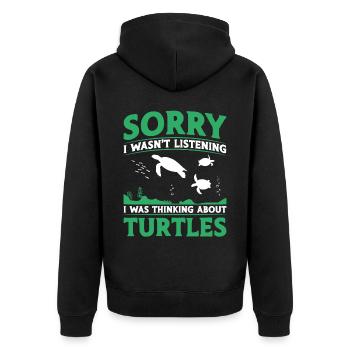 Tortue de mer Désolé de ne pas l’être - Veste à capuche bio Premium Unisexe - noir - Dos - Nico (187cm)