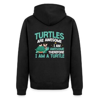 Sea Turtle Tortoise Turtles Are - Unisex Premium Bio Zip Hoodie - Schwarz - Hinten - Nico (187cm)
