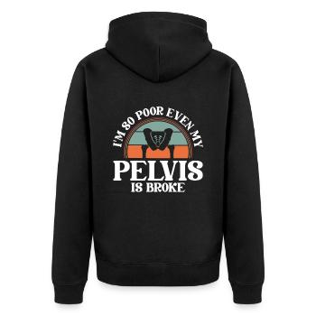 Black humor - Unisex Premium Organic Zip Hoodie - black - Back - Nico (187cm)