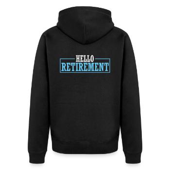 Pension de retraité Drôle de bonjour la retraite - Veste à capuche bio Premium Unisexe - noir - Dos - Nico (187cm)