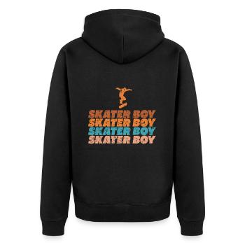 Skater Boy Skateboard Skateboarding Vintage - Veste à capuche bio Premium Unisexe - noir - Dos - Nico (187cm)
