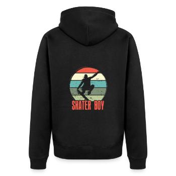Skater Boy Skateboard Skateboarding Vintage - Veste à capuche bio Premium Unisexe - noir - Dos - Nico (187cm)