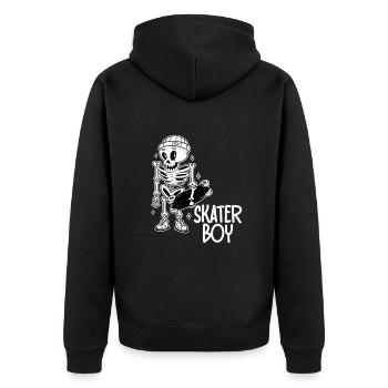 Skater Boy Skateboard Skateboarding Vintage - Veste à capuche bio Premium Unisexe - noir - Dos - Nico (187cm)