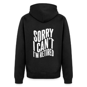 Pensioner pension funny - Unisex Premium Organic Zip Hoodie - black - Back - Nico (187cm)