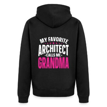 Architect's Gift, Architecture Lover - Unisex Premium Organic Zip Hoodie - black - Back - Nico (187cm)