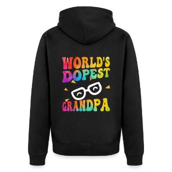 Hippie Opa Krawatte Färben Frieden - Unisex Premium Bio Zip Hoodie - Schwarz - Hinten - Nico (187cm)