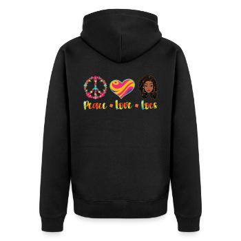 Hippie Dreadlocks Rasta - Unisex Premium Organic Zip Hoodie - black - Back - Nico (187cm)