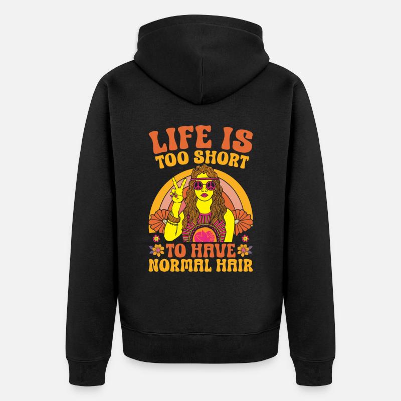Hippie Dreadlocks Rasta - Unisex Premium Bio Zip Hoodie - Schwarz