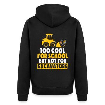 School Excavator Funny Toddler - Unisex Premium Organic Zip Hoodie - black - Back - Nico (187cm)