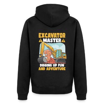 Excavator Master - Unisex Premium Organic Zip Hoodie - black - Back - Nico (187cm)