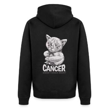 Cancer doesn't hit brain cancer - Unisex Premium Organic Zip Hoodie - black - Back - Nico (187cm)