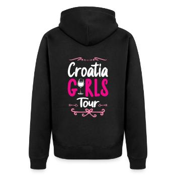 Tournée des filles en Croatie - Veste à capuche bio Premium Unisexe - noir - Dos - Nico (187cm)