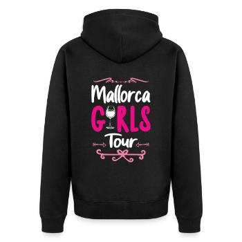 Mallorca Girls Tour - Unisex Premium Bio Zip Hoodie - Schwarz - Hinten - Nico (187cm)