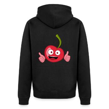Cerises Pouces vers le haut Cerise - Veste à capuche bio Premium Unisexe - noir - Dos - Nico (187cm)