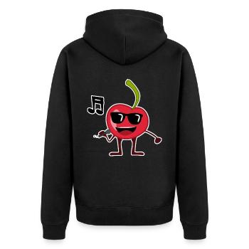 Cherry sings music cherries - Unisex Premium Organic Zip Hoodie - black - Back - Nico (187cm)